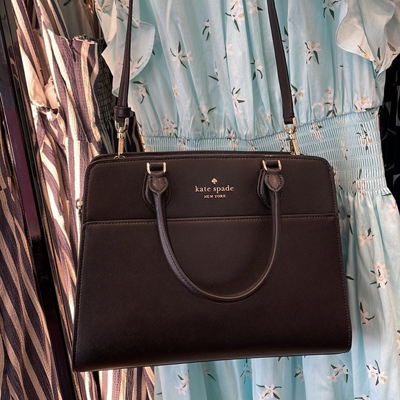 Kate Spade Madison Safiano Leather Medium Satchel Handbag 
COLOR: Black 

NWT - Picture 14 of 16